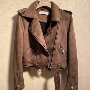 New Zara Suede Motorcycle Jacket